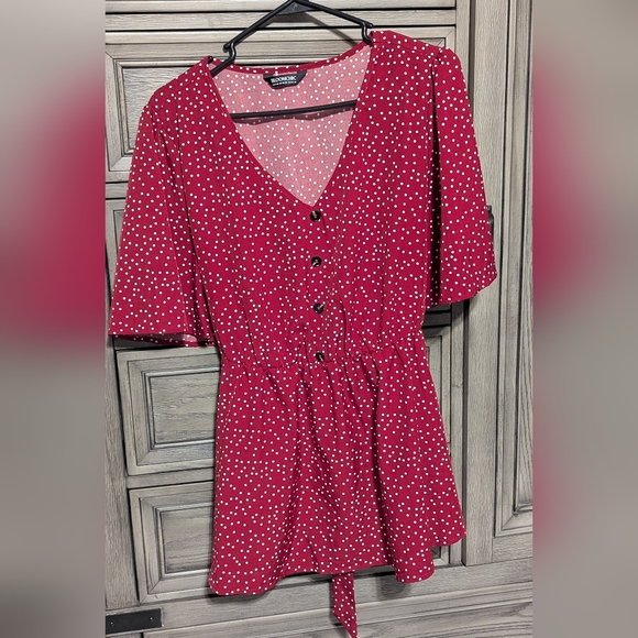 Bloom Chic Women's Red Polka Dot Top - Picture 2 of 3